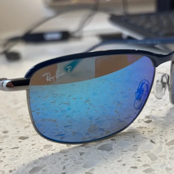 Ray-Ban Black Frame with Blue Lenses Sunglasses